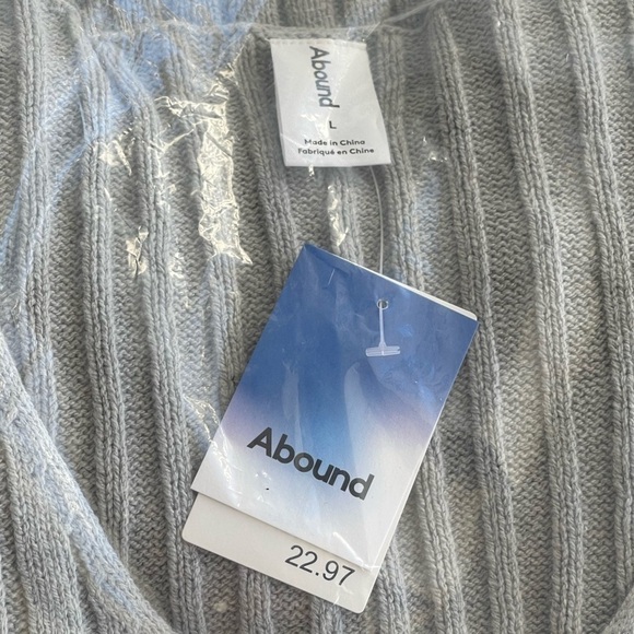 Bound Nordstrom NWT ribbed v neck Heather grey lightweight sweater - Picture 3 of 6